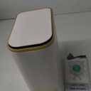 Cesun Small Bathroom Trash Can with Lid Soft Close, 5 Liter/1.3 Gallon Stainless Steel Garbage Can with Removable Inner Bucket, Step Pedal, Slim Waste Basket for Toilet, Office, Bedroom (White&Gold)