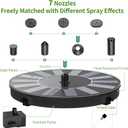 AMZtime 1.4W Solar Fountain with 4 Fixed Rods, 2026 Solar Fountain Pump with Upgraded Solar Panels, Solar Powered Floating Water Fountain Pump for Bird Bath, Garden, Ponds, Fish Tank and Outdoor