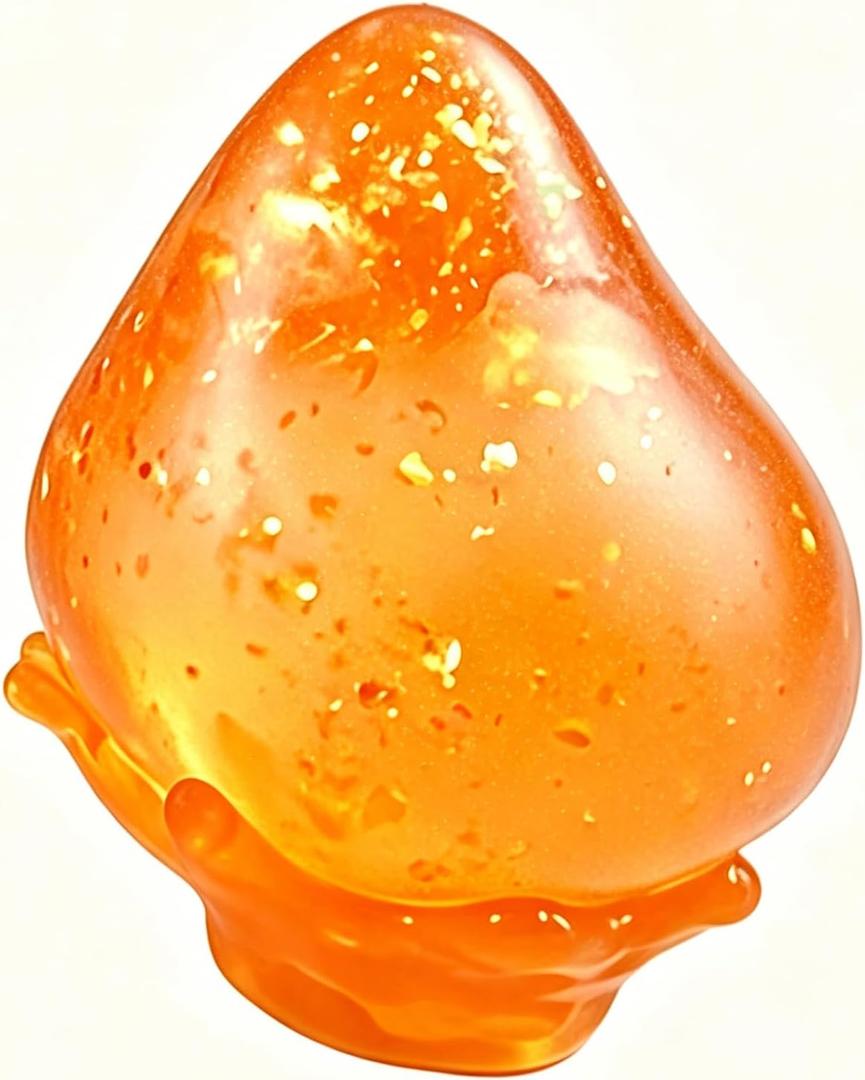 Drop Dream Squeeze Squishies Glitter Squishies Slow Rising Party Favors Stress Balls Fidget Sensory Toys for Adults Anxiety Relief Drop Shape Fidgets (Orange)