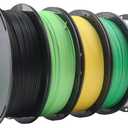 10 Pack PLA 3D Printer Filament Bundle, Dimensional Accuracy +/- 0.02 mm, 1kg Spool(2.2lbs), 1.75 mmBlack White Grey Red Green Blue Yellow Brown Lemon Green Ice Cream