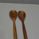 Kitchen Wooden Cooking Spoon, Solid Acacia Wood Serving Spoons for Mixing Stirring, Nonstick Kitchen Utensils Tableware Ladle Scoop for Soup Stews Salad Pasta Sauce Chili (2 Pieces)