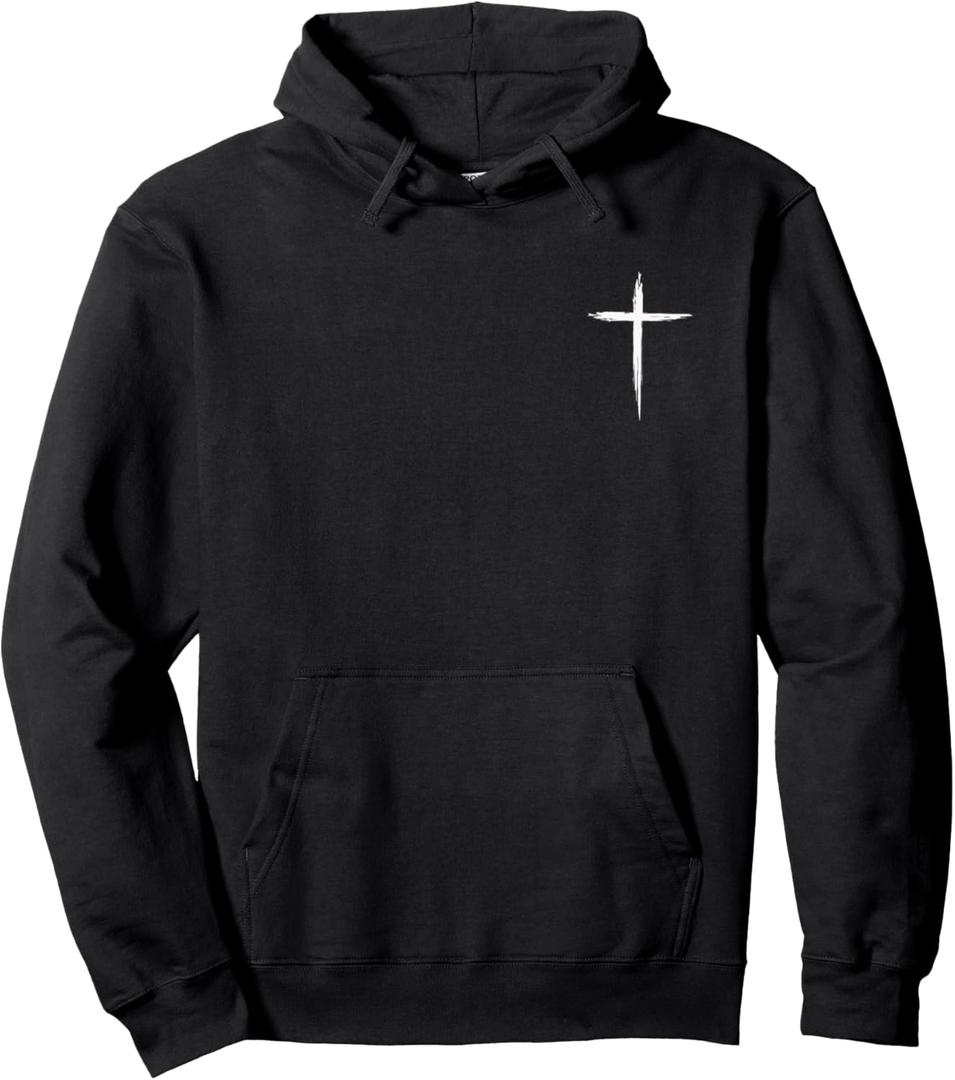 Jesus Christ Christians Men Women Christian Cross Pullover Hoodie (Adult Small)