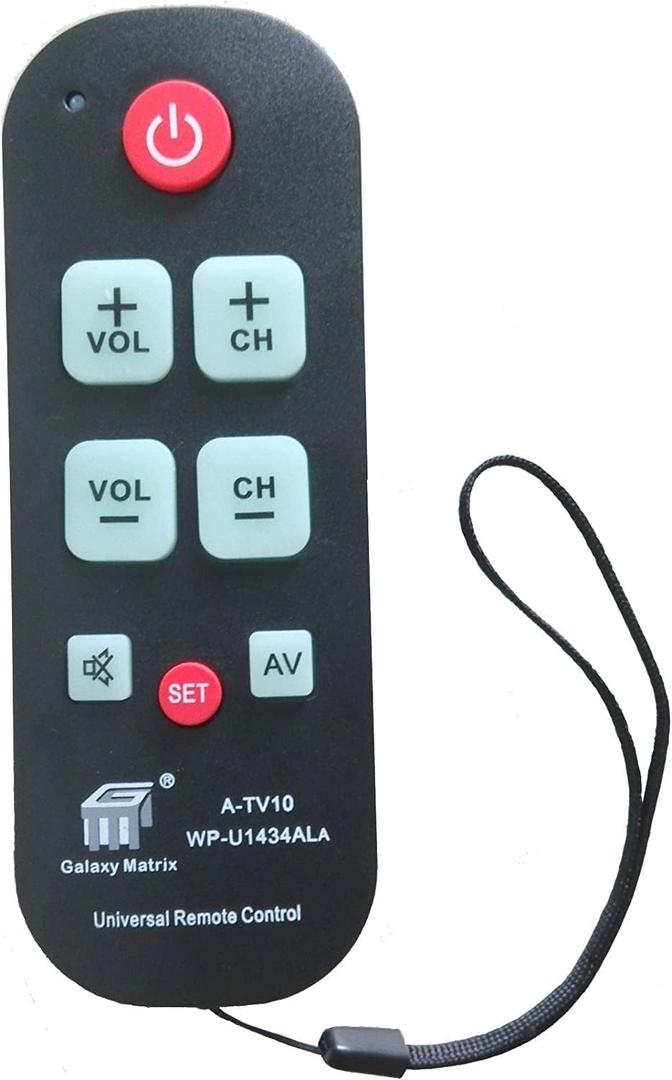 A-TV10 Large Button Universal Waterproof Remote Control Vizio LG Sharp