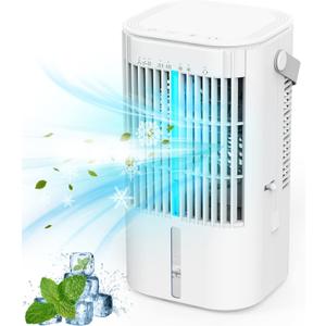 Portable Air Conditioners Fan, Air Cooler Evaporative 180Auto Rotation, 3 Wind Speed, 2-4H Timer, Mini Cooling Fan for Room Home Bedroom Office