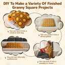 Blanket Crochet Kit for Beginners, Granny Squares Crochet Blanket Kit with Soft Yarns, Detailed Instructions & Step-by-Step Tutorials, Easy Knitting Kit for Beginner Craft Gift(Yellow Sunflower)