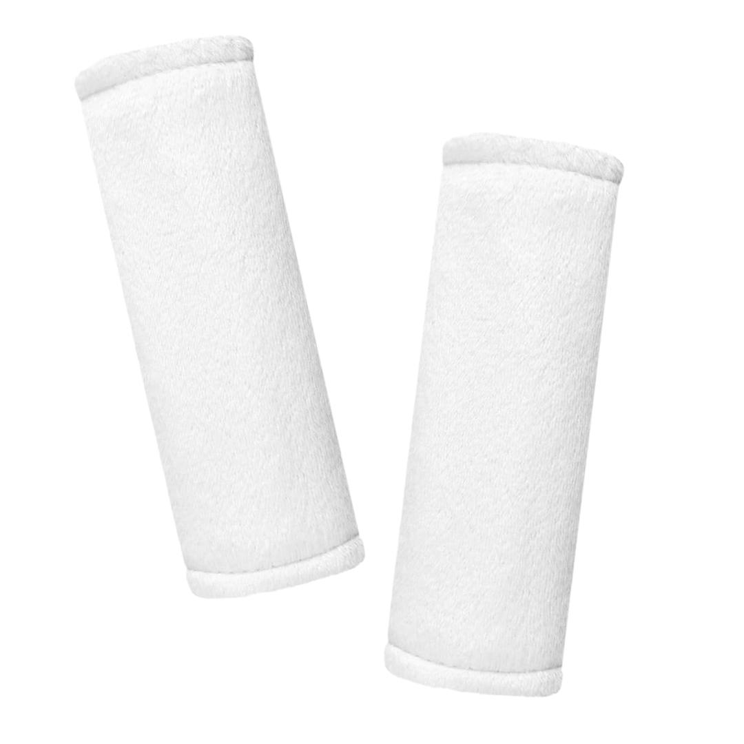 GFU Car Seat Strap Pads for Baby, Soft Shoulder Pads for Comfort, Reversible Seatbelt Covers for Kids, Perfect for Baby Car Seat, Stroller, Swing, High Chair, Size: 6.5 x 6.5 inch, White