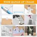 Jetec 200 Pcs 1.6in/41mm Metal White Binder Clips Bulk Medium Reusable Fold Back Binder Clips Paper Clamps Spring Steel Sturdy for Home School Office Supplies