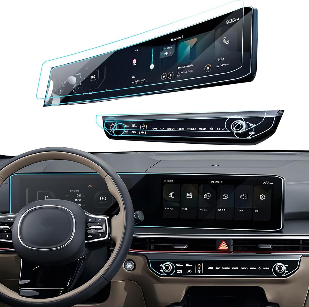 Sorento Screen Protector for 2024 2025 2026 Kia Sorento LX/S/EX/X-Line/SX/Prestige/X-Pro SX Prestige Accessories Dual Panoramic Displays&Air Conditioner Nano Screen Protector 12.3''- 4PCS