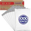 Fuxury 1000 Pack 10x13" Poly Mailers Bulk,Waterproof Mailing Envelopes for Clothing,Strong Adhesive Self Seal Poly Shipping Bags for Postage Return Books Small Business(White)