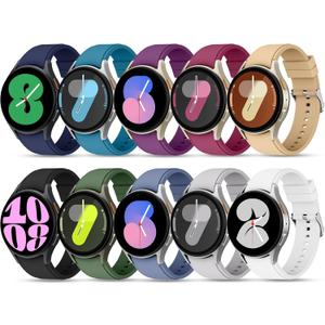 Lerobo 10Pack No Gap Band Compatible with Samsung Galaxy Watch 7 6 5 4 44mm 40mm/Watch 5 Pro 45mm/Galaxy Watch 6 4 Classic 47mm 46mm 43mm 42mm,20mm Quick Release Silicone Sport Band for Women Men (Navy Blue/Slate Blue/Purple/Wine/Milk Tea/Black/Army Green/Blue Gray/Light Gray/White)