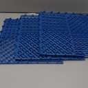 MYFAMIREA Modular Interlocking Cushion 12 Pack 11.8" x 11.8" Rubber Floor Tiles Non-Slip Splicing Drainage Mats for Deck, Pool, Shower, Patio, Balcony, Bathroom, Kitchen, Yard (2 Rows Dots, Dark Blue)