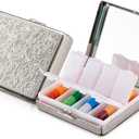 Portable Metal Travel Medicine Box/8 Compartments (Silver)