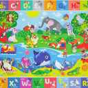 Baby Play Mat for Floor, Non-Slip Playmat for Toddlers & Infants, Extra Thick Large Padded Educational ABC Kids Rug for Crawling & Playing Super Soft Plush Surface to Keep Safe (40"x60") (3'4" x 5' (Rectangular), Typea)