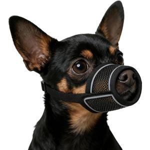 Dog Muzzle for Small Medium Large Dogs Soft Air Mesh Muzzles with Reflective Strips for Biting, Chewing, Grooming, Vet Visits, Training (XXS) (XXS (Snout 4"-5"))