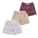 SUNDAY ROSE 3 Pack Mens Swim Trunks with Mesh Lining Quick Dry Swim Shorts Bathing Suit for Men Navy Blue/Green/Beige Threadlet Size M