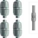 3/4 Inch Liquid Tight Connector Double Ended Conduit connector PVC flexible Conduit double ended connector, liquid-tight electrical Conduit fittings, Easily pass wires through the Conduit (4 Pack)