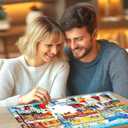 Winter Holiday Scene Jigsaw Puzzle 1000 Pieces for Adults, Colorful Christmas Village Snow Landscape, Family Entertainment