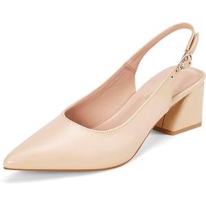 GENSHUO Women's Slingback Closed Toe Block Chunky Low Heel Pumps - 2.36 Inches Office Wedding Party Dress Shoes, Size: 8.5
