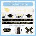 3 x 4 Pieces Class of 2025 Graduation Ribbon 5 Yards, Congrat Grad Words Graduation Cap Ribbons Gold White Black Decor Ribbons for Graduations Ceremony Gift Wrapping Party Decoration Crafts Supplies