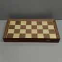 2 in 1 Magnetic Chess Set & Checkers Board Game, 15" Wooden Folding Chess Board with 2 Extra Queens, Portable Travel Chess Set with Pieces Storage Slots, Beginner Chess Board Game for Adults & Kids