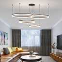 Modern Ceiling Chandelier Light, with Remote Control Dimmable 3 Color Mode & Brightness Ceiling Lamp, Anti-Flicker Dining Light Fixture for Kitchen, Dining Room(Black)
