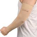 KEKING Lymphedema Compression Arm Sleeves with Silicone Band for Men Women (Pair), 15-20 mmHg Compression Full Arm Support for Lipedema, Edema, Post Surgery Recovery, Swelling, Pain Relief, Beige XXL