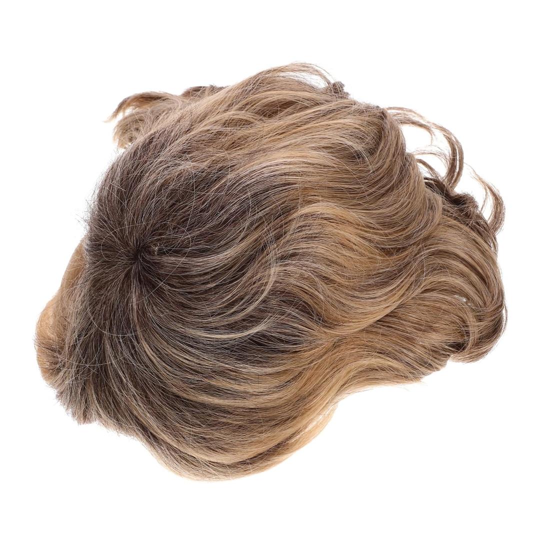 PartyKindom Realistic Short Curly Wig for Women Fashionable Wavy Hairdressing Tool Yellow Natural Look Fiber Wig for Parties and Everyday Use