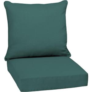 Arden Outdoor Deep Seat Cushion Set, 24 in x 24 in, Weather-Proof, Rain-Proof, Fade Resistant Patio Cushion for Chair, Sofa, and Couch Peacock Blue Green Texture