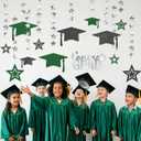 Cheerland Graduation Party Decorations Green Grad Banner Cap Garland Kit Congrats Grad for Prom Backdrop Decoration Ceiling Decor High School College Kindergarten Classroom Home Class of 2026 Supplies