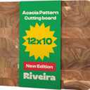 Riveira Acacia Wood Cutting Board Gourmet Acacia Grandeur: 12 x 10 Wooden Chopping Board Natural Wooden Cutting Boards For Kitchen Decorative Innovative Juice Grooves