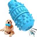 PIFFZEDO Dog Toys for Aggressive Chewers,Interactive Natural Rubber Chew & Squeaky Toy for Large Medium Breed,Dog Toothbrush,Tough & Durable (Azure,Large)