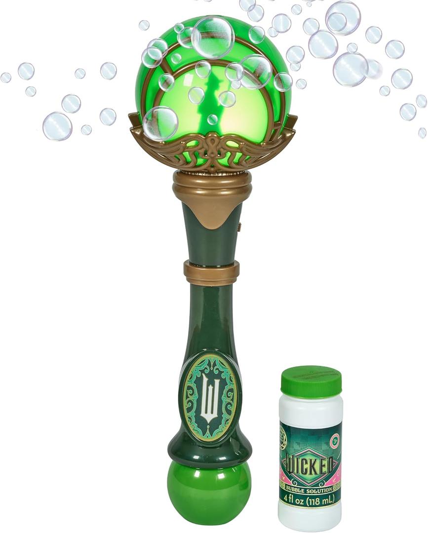 Wicked Elphaba Light and Sound Musical Bubble Wand, Includes Bubble Solution