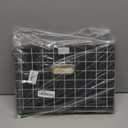 STOREONE Fabric Storage Cube Bins Foldable Organizer Container Collapsible Basket with Lids and Metal Handles, for Home, Bedroom, Closet 3 Pcs (Black grid)