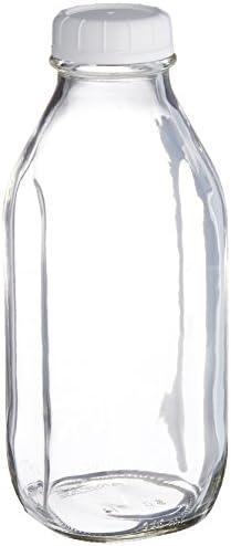 Libbey Glass Milk Bottle with Lid - 33.5 oz
