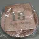 HiEnjoin 18th Rose Gold Birthday Plates and Napkins, 9 Inch Pink Rose Gold Disposable Dinner Dessert Plates Happy 18th Birthday Party Supplies Decorations for Girls Women