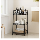 Masupu 3 Tier Bathroom Shelf, Bathroom Organizer and Storage for Small Space, Free-Standing Metal Rack Shelves Waterproof for Kitchen, Bathroom, Laundry, Toilet, Black