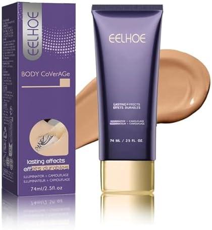 Body Coverage Cream Waterproof Full Coverage Leg & Body Concealer – Tattoo & Scar Cover-Up Makeup, Long‑Lasting Skin Perfector 2.5oz (Dark) Pack of 2