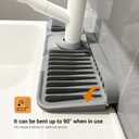 ZJWZLG Faucet Mat for Kitchen Sink, 17.7"X5.5" Silicone Sink Splash Guard with Soap Holder, Snap-On Design & 7slope Fast Drain, Folding Sink Faucet Mat for Universal Kitchen Bathroom SinkGrey (Gray)