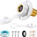 RV City Water Inlet with Check Valve, 3/4 NH Female to 1/2 NPT Male RV Fresh Water Inlet Replacement, RV Water Inlet Connection for RV Camper Motorhome Trailer Marine
