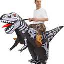 COMIN Inflatable Dinosaur Costume Adults Ride-on Inflatables Blow Up Dino Costume Skeleton Funny Dress for Halloween Party (63'')