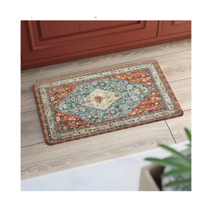Collive Boho Kitchen Mats Cushioned Anti Fatigue Mats, Non-Slip Kitchen Floor Mats, Standing Kitchen Mats for Office, Sink, Laundry, 23.5”x35” Red Waterproof Kitchen Rug