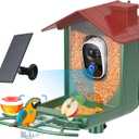 Smart Bird Feeder with Camera Outdoor: Solar Birdfeeder Cam for Outside Garden - 2K HD Live Video Camera AI Recognition Visible Window Auto Capture - Bird Lover Gifts