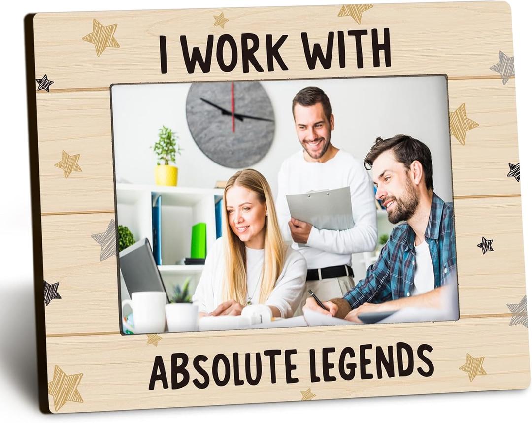 DUXMNAMG Coworkers 8x10 Picture Frame, Office Picture Frame, Funny Coworker Gift for Women Men, Corporate Gifts for Coworker, I Work with Absolute Legends Photo Frames 5x7 for Office Desk Decor