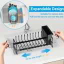 ANTOPY Sink Dish Drying Rack - Expandable Small Dish Rack Over Sinks with Silicone Drying Tray, Dish Drainer for Kitchen Counter with Cutlery Holder, Drying Rack Fit for 14-19 Kitchen Sink