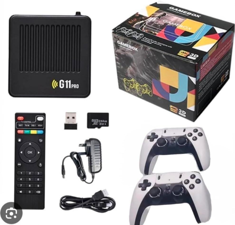 G11 Pro Upgraded Controllers , Last Updated System Game Box Console, 4k, WiFi, 33000 Plus Games, Dual System, 128gb , Upgraded System, Two Wireless Controllers ps1/n64