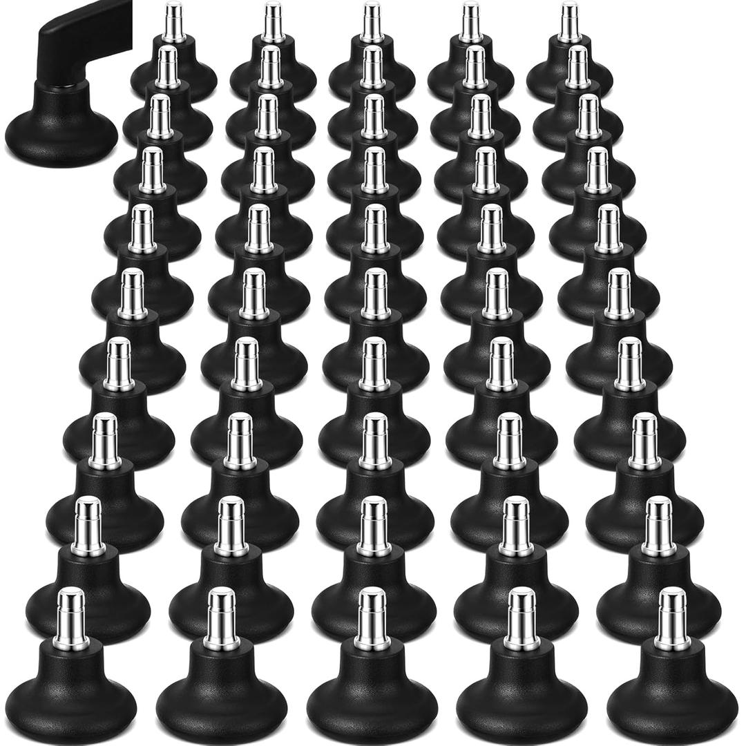 Thyle 50 Pcs Low Profile Bell Glides Replacement Chair Feet Wheel Stopper to Fixed Stationary Castors Office Chair Wheels Stool Swivel Casters