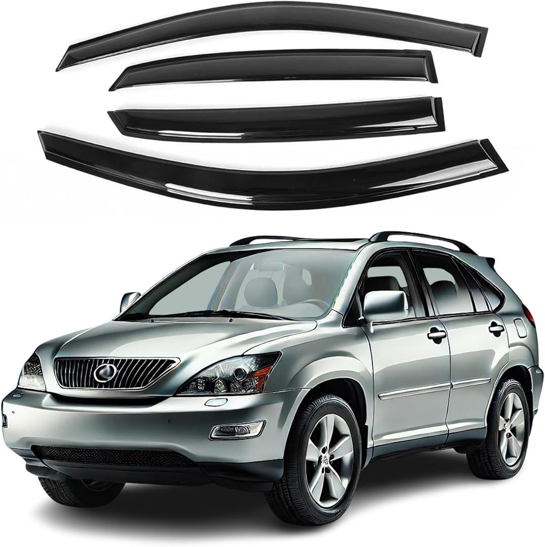 Sunwei Fits Lexus RX350 2004-2007 Side Window Vent Visor Sun Rain Deflector Guard, Black (07 0407)