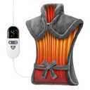 Heating Pad for Neck and Shoulders and Back, Pain Relief Electric Heating Pad Large Size 24”X33” with 4 Timers, 6 Heat Levels, Auto-Off, Mothers Day & Birthday Gifts for Women Men Mom Dad, Grey