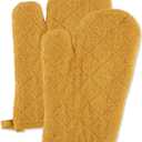 DII Basic Terry Collection 100% Cotton Quilted, Oven Mitt, Honey Gold, 2 Piece