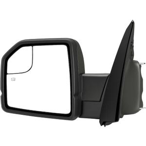 Driver Left Side Mirror Compatible with 2015-2020 Ford F150, LED Turn Signal Light, Power Heated Adjustable, Dual Glass, Manual Folding, 6 Pin, OEM FL3Z17683CB, Black